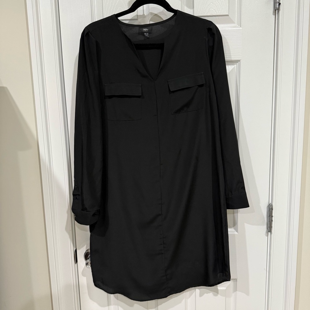Black Long Sleeve Shift Dress